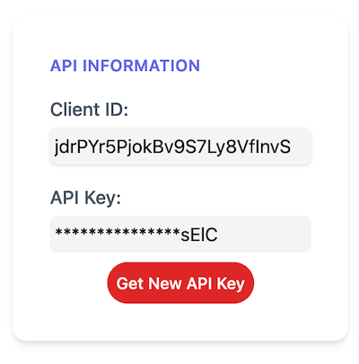 Get new API key